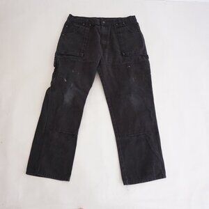 Dickies Black Heavyweight Cotton Double Knee Painter Carpenter Pants Size 38X30